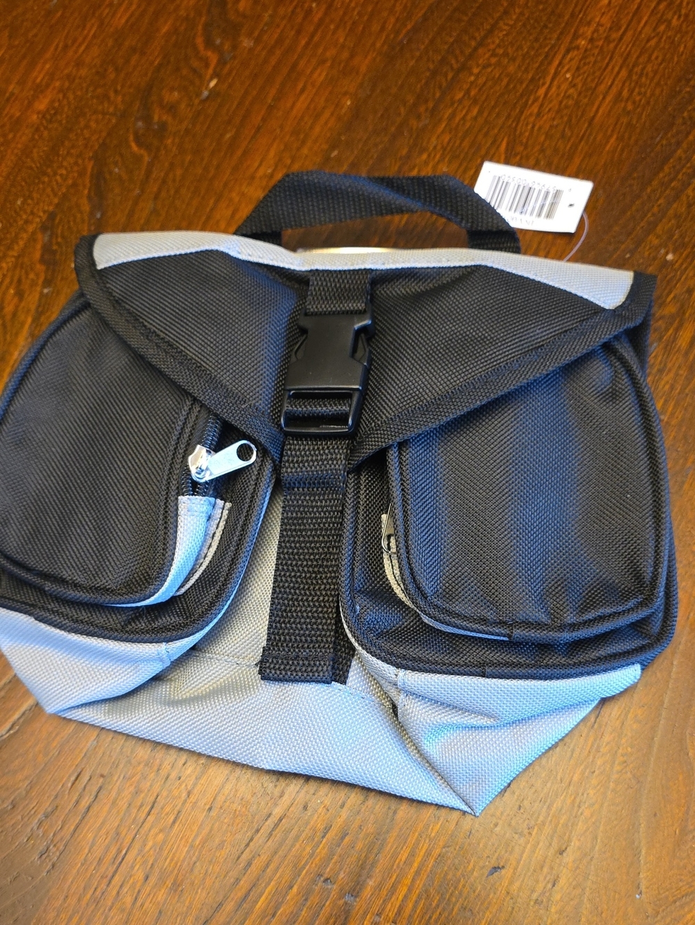 Men's Two-Tone Black and Light Gray Utility Bag